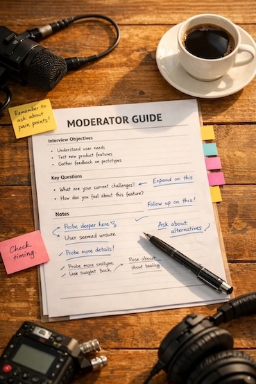 How to build a moderator guide that keeps interviews on track